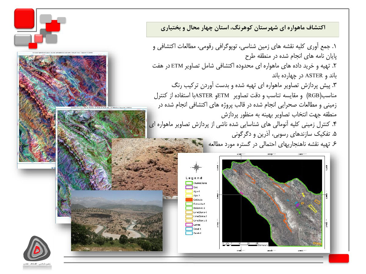 اکتشاف ماهواره ای شهرستان کوهرنگ، استان چهار محال و بختیاری