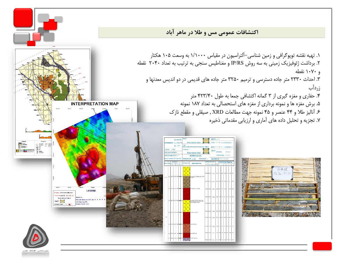 اکتشافات عمومی مس و طلا در ماهر آباد