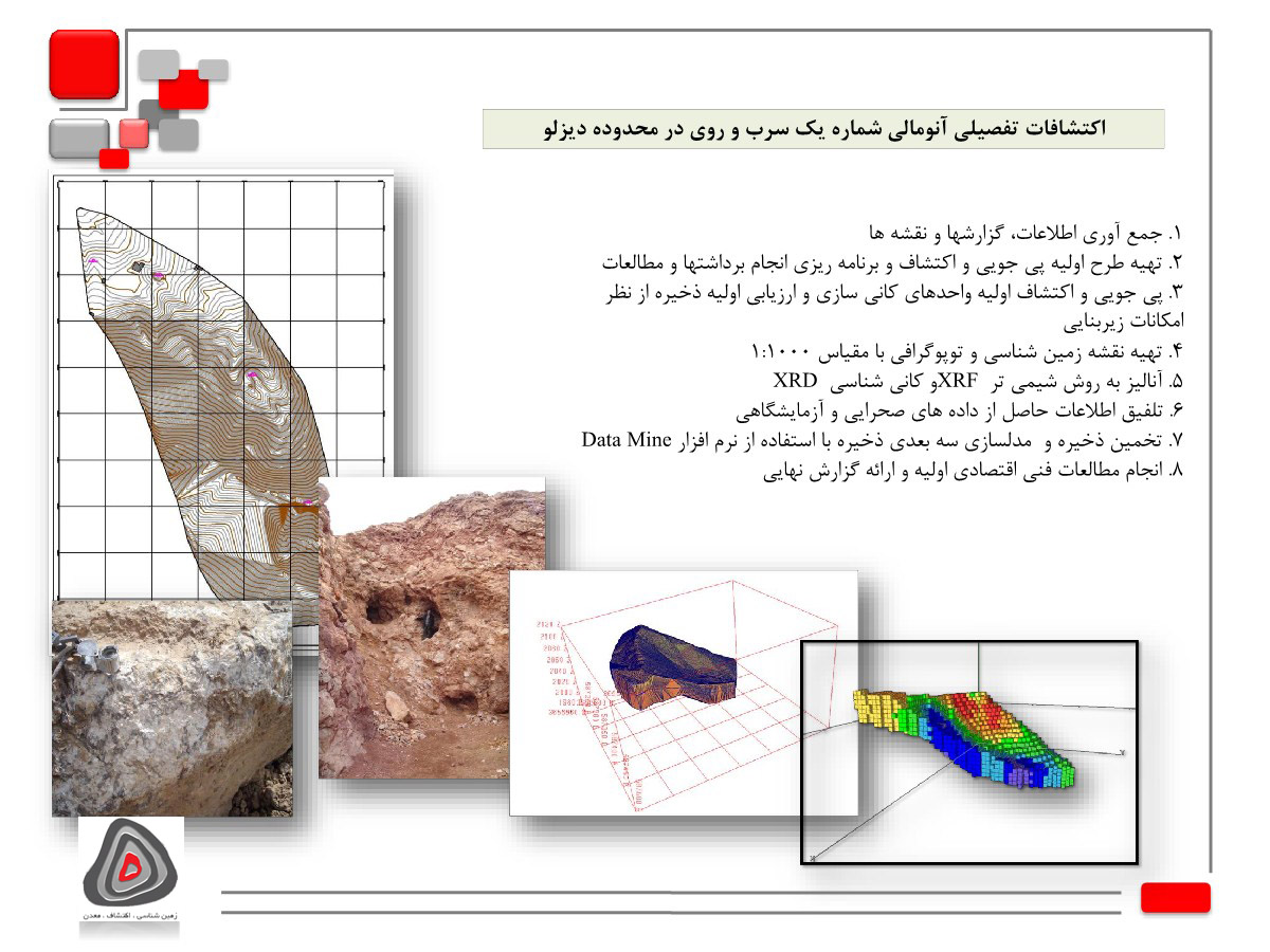 اکتشافات تفصیلی آنومالی شماره یک سرب و روی در محدوده دیزلو